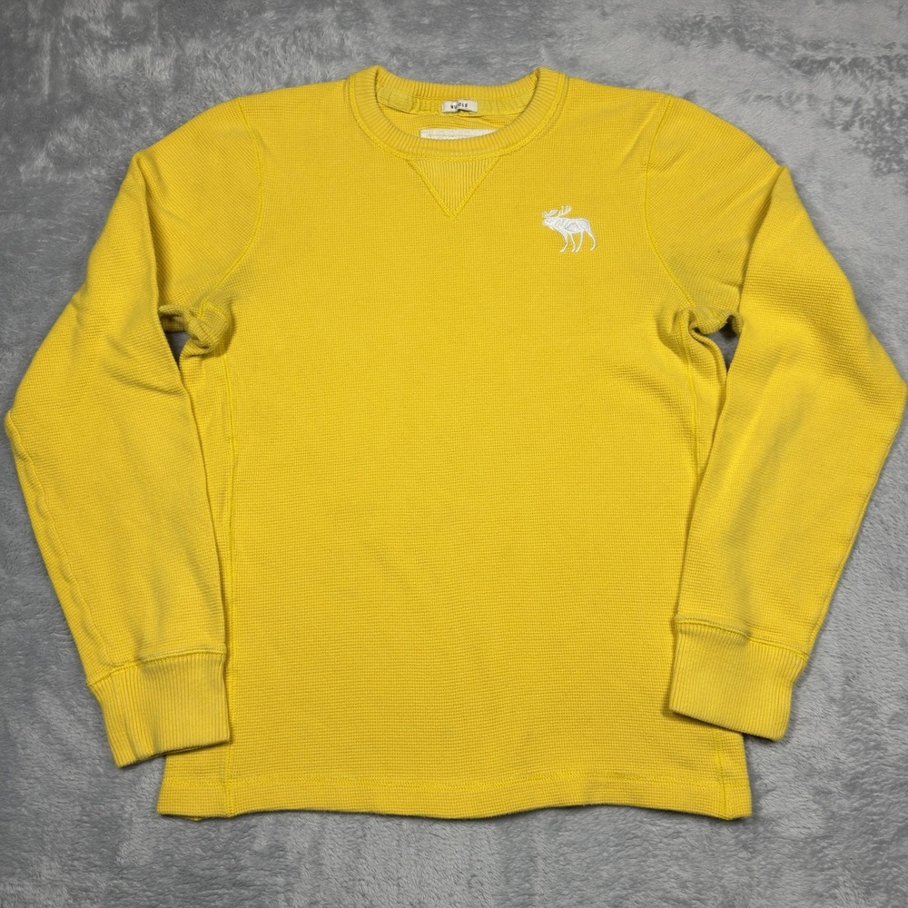 Abercrombie & Fitch Thermal Long Sleeve Mens XL Yellow‎ Muscle Waffle Mall READ